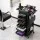 Embellir Salon Trolley 7-Tier with 6 Removable Trays 2 Lockable Doors Black