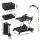 Artiss Foldable Double Layer Shopping Trolley 90kg Capacity with 2 Crates and Removable Castors Black