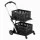 Artiss Foldable Double Layer Shopping Trolley 90kg Capacity with 2 Crates and Removable Castors Black