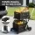 Artiss Foldable Double Layer Shopping Trolley 90kg Capacity with 2 Crates and Removable Castors Black