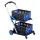 Artiss Foldable Double Layer Shopping Trolley 90kg Capacity with 2 Crates Blue with Brake and Detachable Castors
