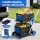 Artiss Foldable Double Layer Shopping Trolley 90kg Capacity with 2 Crates Blue with Brake and Detachable Castors