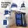 Artiss Foldable Double Layer Shopping Trolley 90kg Capacity with 2 Crates Blue with Brake and Detachable Castors