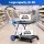 Artiss Foldable Double Layer Shopping Trolley 90kg Capacity with 2 Crates Blue with Brake and Detachable Castors