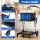 Artiss Foldable Double Layer Shopping Trolley 90kg Capacity with 2 Crates Blue with Brake and Detachable Castors