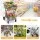 Emajin Foldable Shopping Trolley Cart - Durable Metal Frame, 360° Swivel Wheels, 75x95x62.5cm, Black, Easy Assembly