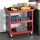 Giantz 3-Tier Steel Tool Cart with Pegboard, Hooks, Screwdriver Bay, 150kg Capacity, Red, 79x35.5x77cm,
