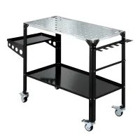 Giantz Mobile Welding Table Cart 130KG Capacity Galvanised Top Tool Storage Lockable Casters 128x46x88cm