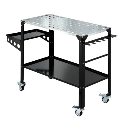 Giantz Mobile Welding Table Cart 130KG Capacity Galvanised Top Tool Storage Lockable Casters 128x46x88cm