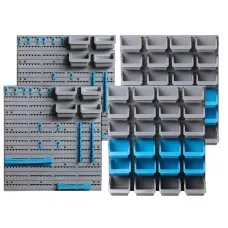 Giantz 88-Piece Wall-Mounted Storage Rack: Heavy-Duty, Detachable Bins & Customised Peg Board for Garage Organisation