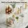Artiss 2X 2‑Tier Corner Bathroom Storage Rack Gold Marble Look Reinforced Twin Bars Stable Base 20kg