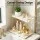 Artiss 2X 2‑Tier Corner Bathroom Storage Rack Gold Marble Look Reinforced Twin Bars Stable Base 20kg
