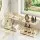 Artiss 2X 2‑Tier Corner Bathroom Storage Rack Gold Marble Look Reinforced Twin Bars Stable Base 20kg