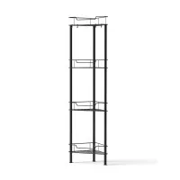 Artiss 2x Floor Standing Corner Shower Caddy 4 Tier Rustproof Black Metal Bathroom Storage Rack 4Tier
