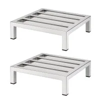 Giantz 35cm Dunnage Rack 2-Pack 454kg Stainless Steel Kitchen Floor Stands Silver Commercial Grade