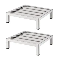 Giantz 35cm Dunnage Rack 2-Pack 454kg Stainless Steel Kitchen Floor Stands Silver Commercial Grade