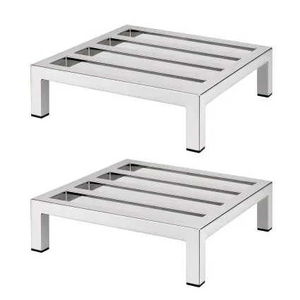 Giantz 35cm Dunnage Rack 2-Pack 454kg Stainless Steel Kitchen Floor Stands Silver Commercial Grade