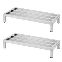 Giantz Dunnage Rack 2-Pack 454kg Stainless Steel Kitchen Floor Stand Silver