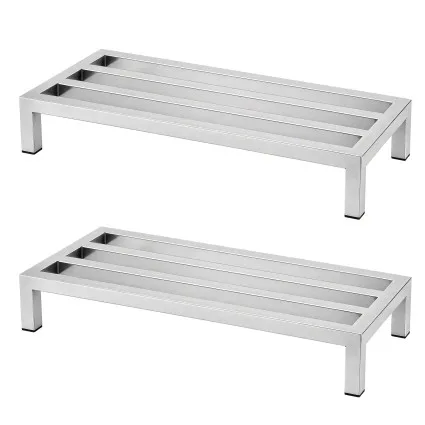 Giantz Dunnage Rack 2-Pack 454kg Stainless Steel Kitchen Floor Stand Silver