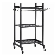 Gardeon Garden Tool Organiser with Wheels Up to 50 Tools Heavy Duty Garage Shed Workshop Storage Cart Black