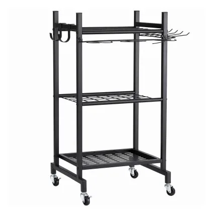Gardeon Garden Tool Organiser with Wheels Up to 50 Tools Heavy Duty Garage Shed Workshop Storage Cart Black