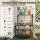 Gardeon Garden Tool Organiser Rack, 50-Tool Capacity, 16 Slots, Hooks and Rolling Lockable Wheels, Black