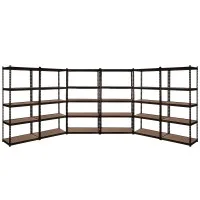 Giantz 6x1.5M Heavy-Duty Garage Shelving Rack – 750kg Capacity, Adjustable Steel Shelves, Easy Assembly, Matte Black
