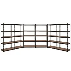 Giantz 6x1.5M Heavy-Duty Garage Shelving Rack – 750kg Capacity, Adjustable Steel Shelves, Easy Assembly, Matte Black