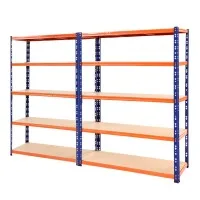 Giantz 2.4Mx1.8M Heavy-Duty Steel Garage Shelving Rack, 800kg Capacity, Adjustable Beams, Easy Assembly, Matt Black