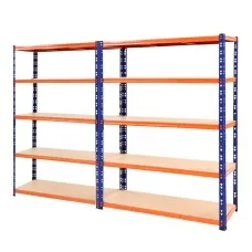 Giantz 2.4Mx1.8M Heavy-Duty Steel Garage Shelving Rack, 800kg Capacity, Adjustable Beams, Easy Assembly, Matt Black
