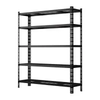 5 x 1.8M Giantz Heavy Duty Garage Shelving Rack, 5-Tier Adjustable Anti-Rust Steel, 150kg per Shelf, Black