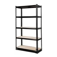 Giantz 1.5M Heavy-Duty Black Steel Garage Shelving Rack with Adjustable Beams, 750kg Capacity, Easy Assembly
