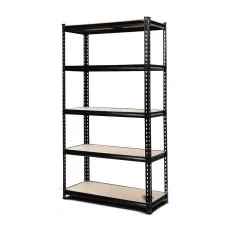 Giantz 1.5M Heavy-Duty Black Steel Garage Shelving Rack with Adjustable Beams, 750kg Capacity, Easy Assembly