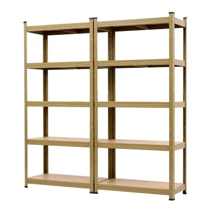 Giantz 2-Rack Garage Shelving 160cm 250kg MDF Storage System Yellow