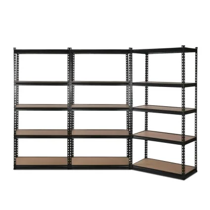 Giantz 3x1.8M Heavy-Duty Steel Garage Shelving Rack, Adjustable 5-Tier Storage, 1000kg Capacity, Matte Black