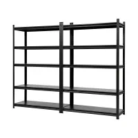 Giantz 2-Pack 5-Tier Steel Garage Shelving Units 240 x 50 x 183cm 150kg per Shelf Heavy Duty Storage