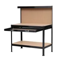 Giantz 120cm Workbench with Pegboard Ultra-Wide Drawer Black Q195 Steel Frame 20 Hooks Smooth Glide Rails Giantz 120cm Workbench with Pegboard Ultra-Wide Drawer Black Q195 Steel Frame 20 Hooks Smooth Glide Rails