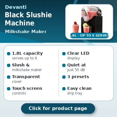 Devanti 1.8L Slushie Machine Maker - Black | Multi-Function for Smoothies & Milkshakes | BPA-Free, Touch Screen, Quiet